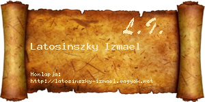Latosinszky Izmael névjegykártya